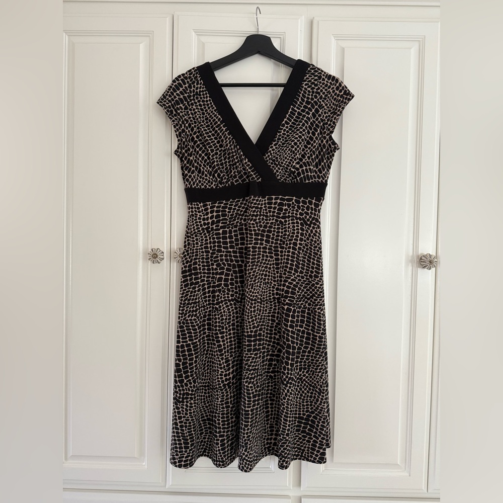 Van Heusen Black Sequin Midi Dress Sleeveless V-Neck